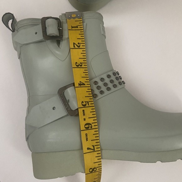 Hunter Women 8 Refined Stud Waterproof Biker Boot Sea Spray - Picture 9 of 12